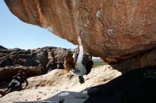 Bouldering in Hueco Tanks on 10/26/2019 with Blue Lizard Climbing and Yoga

Filename: SRM_20191026_1308170.jpg
Aperture: f/8.0
Shutter Speed: 1/250
Body: Canon EOS-1D Mark II
Lens: Canon EF 16-35mm f/2.8 L