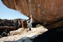 Bouldering in Hueco Tanks on 10/26/2019 with Blue Lizard Climbing and Yoga

Filename: SRM_20191026_1308200.jpg
Aperture: f/8.0
Shutter Speed: 1/250
Body: Canon EOS-1D Mark II
Lens: Canon EF 16-35mm f/2.8 L