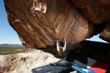 Bouldering in Hueco Tanks on 10/26/2019 with Blue Lizard Climbing and Yoga

Filename: SRM_20191026_1317070.jpg
Aperture: f/8.0
Shutter Speed: 1/250
Body: Canon EOS-1D Mark II
Lens: Canon EF 16-35mm f/2.8 L