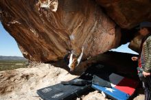 Bouldering in Hueco Tanks on 10/26/2019 with Blue Lizard Climbing and Yoga

Filename: SRM_20191026_1319100.jpg
Aperture: f/8.0
Shutter Speed: 1/250
Body: Canon EOS-1D Mark II
Lens: Canon EF 16-35mm f/2.8 L