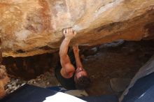 Bouldering in Hueco Tanks on 10/26/2019 with Blue Lizard Climbing and Yoga

Filename: SRM_20191026_1459080.jpg
Aperture: f/5.0
Shutter Speed: 1/200
Body: Canon EOS-1D Mark II
Lens: Canon EF 16-35mm f/2.8 L