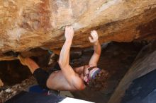 Bouldering in Hueco Tanks on 10/26/2019 with Blue Lizard Climbing and Yoga

Filename: SRM_20191026_1504480.jpg
Aperture: f/5.0
Shutter Speed: 1/200
Body: Canon EOS-1D Mark II
Lens: Canon EF 16-35mm f/2.8 L