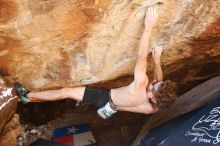 Bouldering in Hueco Tanks on 10/26/2019 with Blue Lizard Climbing and Yoga

Filename: SRM_20191026_1505190.jpg
Aperture: f/5.0
Shutter Speed: 1/200
Body: Canon EOS-1D Mark II
Lens: Canon EF 16-35mm f/2.8 L