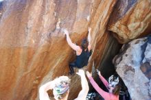 Bouldering in Hueco Tanks on 10/26/2019 with Blue Lizard Climbing and Yoga

Filename: SRM_20191026_1624150.jpg
Aperture: f/5.6
Shutter Speed: 1/250
Body: Canon EOS-1D Mark II
Lens: Canon EF 16-35mm f/2.8 L