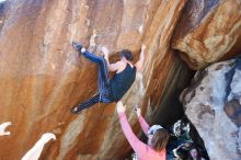 Bouldering in Hueco Tanks on 10/26/2019 with Blue Lizard Climbing and Yoga

Filename: SRM_20191026_1624240.jpg
Aperture: f/5.6
Shutter Speed: 1/250
Body: Canon EOS-1D Mark II
Lens: Canon EF 16-35mm f/2.8 L