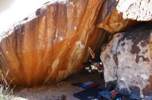 Bouldering in Hueco Tanks on 10/26/2019 with Blue Lizard Climbing and Yoga

Filename: SRM_20191026_1633550.jpg
Aperture: f/5.6
Shutter Speed: 1/250
Body: Canon EOS-1D Mark II
Lens: Canon EF 16-35mm f/2.8 L