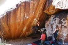 Bouldering in Hueco Tanks on 10/26/2019 with Blue Lizard Climbing and Yoga

Filename: SRM_20191026_1635401.jpg
Aperture: f/5.6
Shutter Speed: 1/250
Body: Canon EOS-1D Mark II
Lens: Canon EF 16-35mm f/2.8 L