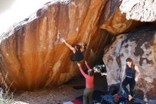 Bouldering in Hueco Tanks on 10/26/2019 with Blue Lizard Climbing and Yoga

Filename: SRM_20191026_1636050.jpg
Aperture: f/5.6
Shutter Speed: 1/250
Body: Canon EOS-1D Mark II
Lens: Canon EF 16-35mm f/2.8 L