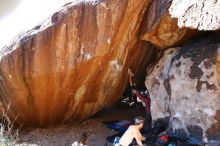 Bouldering in Hueco Tanks on 10/26/2019 with Blue Lizard Climbing and Yoga

Filename: SRM_20191026_1644280.jpg
Aperture: f/5.6
Shutter Speed: 1/250
Body: Canon EOS-1D Mark II
Lens: Canon EF 16-35mm f/2.8 L