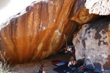 Bouldering in Hueco Tanks on 10/26/2019 with Blue Lizard Climbing and Yoga

Filename: SRM_20191026_1648120.jpg
Aperture: f/5.6
Shutter Speed: 1/250
Body: Canon EOS-1D Mark II
Lens: Canon EF 16-35mm f/2.8 L