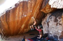 Bouldering in Hueco Tanks on 10/26/2019 with Blue Lizard Climbing and Yoga

Filename: SRM_20191026_1648321.jpg
Aperture: f/5.6
Shutter Speed: 1/250
Body: Canon EOS-1D Mark II
Lens: Canon EF 16-35mm f/2.8 L