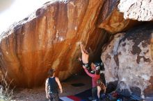 Bouldering in Hueco Tanks on 10/26/2019 with Blue Lizard Climbing and Yoga

Filename: SRM_20191026_1648350.jpg
Aperture: f/5.6
Shutter Speed: 1/250
Body: Canon EOS-1D Mark II
Lens: Canon EF 16-35mm f/2.8 L