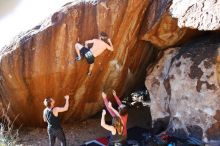 Bouldering in Hueco Tanks on 10/26/2019 with Blue Lizard Climbing and Yoga

Filename: SRM_20191026_1649270.jpg
Aperture: f/5.6
Shutter Speed: 1/250
Body: Canon EOS-1D Mark II
Lens: Canon EF 16-35mm f/2.8 L