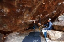 Bouldering in Hueco Tanks on 10/29/2019 with Blue Lizard Climbing and Yoga

Filename: SRM_20191029_1144100.jpg
Aperture: f/2.8
Shutter Speed: 1/200
Body: Canon EOS-1D Mark II
Lens: Canon EF 16-35mm f/2.8 L