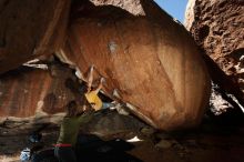 Bouldering in Hueco Tanks on 10/29/2019 with Blue Lizard Climbing and Yoga

Filename: SRM_20191029_1341310.jpg
Aperture: f/8.0
Shutter Speed: 1/250
Body: Canon EOS-1D Mark II
Lens: Canon EF 16-35mm f/2.8 L