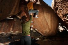 Bouldering in Hueco Tanks on 10/29/2019 with Blue Lizard Climbing and Yoga

Filename: SRM_20191029_1344280.jpg
Aperture: f/8.0
Shutter Speed: 1/250
Body: Canon EOS-1D Mark II
Lens: Canon EF 16-35mm f/2.8 L