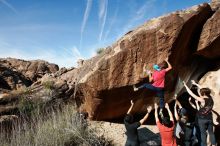 Bouldering in Hueco Tanks on 11/09/2019 with Blue Lizard Climbing and Yoga

Filename: SRM_20191109_1210530.jpg
Aperture: f/8.0
Shutter Speed: 1/250
Body: Canon EOS-1D Mark II
Lens: Canon EF 16-35mm f/2.8 L