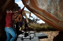 Bouldering in Hueco Tanks on 11/09/2019 with Blue Lizard Climbing and Yoga

Filename: SRM_20191109_1215050.jpg
Aperture: f/8.0
Shutter Speed: 1/250
Body: Canon EOS-1D Mark II
Lens: Canon EF 16-35mm f/2.8 L