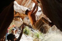 Bouldering in Hueco Tanks on 11/09/2019 with Blue Lizard Climbing and Yoga

Filename: SRM_20191109_1310560.jpg
Aperture: f/4.0
Shutter Speed: 1/250
Body: Canon EOS-1D Mark II
Lens: Canon EF 50mm f/1.8 II