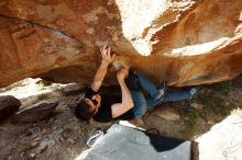 Bouldering in Hueco Tanks on 11/09/2019 with Blue Lizard Climbing and Yoga

Filename: SRM_20191109_1544500.jpg
Aperture: f/5.6
Shutter Speed: 1/400
Body: Canon EOS-1D Mark II
Lens: Canon EF 16-35mm f/2.8 L