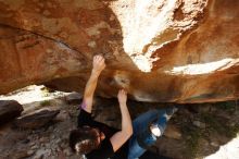 Bouldering in Hueco Tanks on 11/09/2019 with Blue Lizard Climbing and Yoga

Filename: SRM_20191109_1544520.jpg
Aperture: f/5.6
Shutter Speed: 1/500
Body: Canon EOS-1D Mark II
Lens: Canon EF 16-35mm f/2.8 L