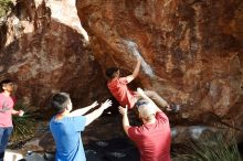 Bouldering in Hueco Tanks on 11/09/2019 with Blue Lizard Climbing and Yoga

Filename: SRM_20191109_1607440.jpg
Aperture: f/5.6
Shutter Speed: 1/640
Body: Canon EOS-1D Mark II
Lens: Canon EF 16-35mm f/2.8 L