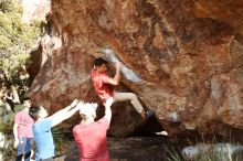 Bouldering in Hueco Tanks on 11/09/2019 with Blue Lizard Climbing and Yoga

Filename: SRM_20191109_1607520.jpg
Aperture: f/5.6
Shutter Speed: 1/500
Body: Canon EOS-1D Mark II
Lens: Canon EF 16-35mm f/2.8 L