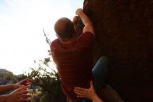 Bouldering in Hueco Tanks on 11/09/2019 with Blue Lizard Climbing and Yoga

Filename: SRM_20191109_1654020.jpg
Aperture: f/5.6
Shutter Speed: 1/1250
Body: Canon EOS-1D Mark II
Lens: Canon EF 16-35mm f/2.8 L