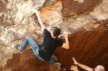 Bouldering in Hueco Tanks on 11/09/2019 with Blue Lizard Climbing and Yoga

Filename: SRM_20191109_1713370.jpg
Aperture: f/4.0
Shutter Speed: 1/800
Body: Canon EOS-1D Mark II
Lens: Canon EF 50mm f/1.8 II