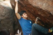 Bouldering in Hueco Tanks on 11/09/2019 with Blue Lizard Climbing and Yoga

Filename: SRM_20191109_1813170.jpg
Aperture: f/1.8
Shutter Speed: 1/250
Body: Canon EOS-1D Mark II
Lens: Canon EF 50mm f/1.8 II