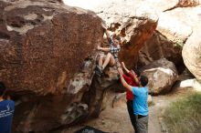 Bouldering in Hueco Tanks on 11/10/2019 with Blue Lizard Climbing and Yoga

Filename: SRM_20191110_1052160.jpg
Aperture: f/5.6
Shutter Speed: 1/400
Body: Canon EOS-1D Mark II
Lens: Canon EF 16-35mm f/2.8 L