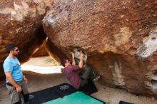 Bouldering in Hueco Tanks on 11/10/2019 with Blue Lizard Climbing and Yoga

Filename: SRM_20191110_1103440.jpg
Aperture: f/4.0
Shutter Speed: 1/500
Body: Canon EOS-1D Mark II
Lens: Canon EF 16-35mm f/2.8 L
