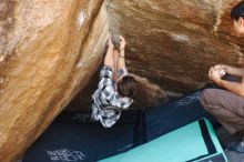 Bouldering in Hueco Tanks on 11/10/2019 with Blue Lizard Climbing and Yoga

Filename: SRM_20191110_1139420.jpg
Aperture: f/3.2
Shutter Speed: 1/250
Body: Canon EOS-1D Mark II
Lens: Canon EF 50mm f/1.8 II