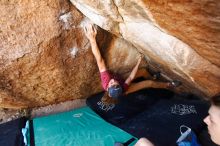 Bouldering in Hueco Tanks on 11/10/2019 with Blue Lizard Climbing and Yoga

Filename: SRM_20191110_1152510.jpg
Aperture: f/4.0
Shutter Speed: 1/200
Body: Canon EOS-1D Mark II
Lens: Canon EF 16-35mm f/2.8 L