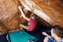 Bouldering in Hueco Tanks on 11/10/2019 with Blue Lizard Climbing and Yoga

Filename: SRM_20191110_1152580.jpg
Aperture: f/4.0
Shutter Speed: 1/250
Body: Canon EOS-1D Mark II
Lens: Canon EF 16-35mm f/2.8 L