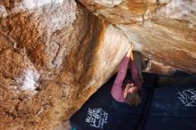 Bouldering in Hueco Tanks on 11/10/2019 with Blue Lizard Climbing and Yoga

Filename: SRM_20191110_1158580.jpg
Aperture: f/4.0
Shutter Speed: 1/160
Body: Canon EOS-1D Mark II
Lens: Canon EF 16-35mm f/2.8 L