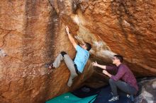 Bouldering in Hueco Tanks on 11/10/2019 with Blue Lizard Climbing and Yoga

Filename: SRM_20191110_1229321.jpg
Aperture: f/5.6
Shutter Speed: 1/250
Body: Canon EOS-1D Mark II
Lens: Canon EF 16-35mm f/2.8 L