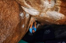 Bouldering in Hueco Tanks on 11/10/2019 with Blue Lizard Climbing and Yoga

Filename: SRM_20191110_1242440.jpg
Aperture: f/5.6
Shutter Speed: 1/250
Body: Canon EOS-1D Mark II
Lens: Canon EF 16-35mm f/2.8 L