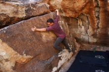 Bouldering in Hueco Tanks on 11/10/2019 with Blue Lizard Climbing and Yoga

Filename: SRM_20191110_1250230.jpg
Aperture: f/5.6
Shutter Speed: 1/250
Body: Canon EOS-1D Mark II
Lens: Canon EF 16-35mm f/2.8 L