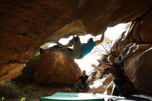 Bouldering in Hueco Tanks on 11/10/2019 with Blue Lizard Climbing and Yoga

Filename: SRM_20191110_1438480.jpg
Aperture: f/5.6
Shutter Speed: 1/800
Body: Canon EOS-1D Mark II
Lens: Canon EF 16-35mm f/2.8 L