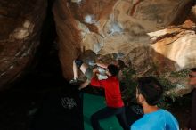 Bouldering in Hueco Tanks on 11/10/2019 with Blue Lizard Climbing and Yoga

Filename: SRM_20191110_1640210.jpg
Aperture: f/8.0
Shutter Speed: 1/250
Body: Canon EOS-1D Mark II
Lens: Canon EF 16-35mm f/2.8 L