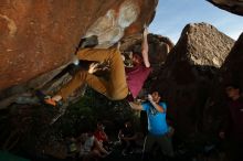 Bouldering in Hueco Tanks on 11/10/2019 with Blue Lizard Climbing and Yoga

Filename: SRM_20191110_1647420.jpg
Aperture: f/8.0
Shutter Speed: 1/250
Body: Canon EOS-1D Mark II
Lens: Canon EF 16-35mm f/2.8 L