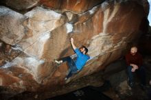 Bouldering in Hueco Tanks on 11/17/2019 with Blue Lizard Climbing and Yoga

Filename: SRM_20191117_1222080.jpg
Aperture: f/8.0
Shutter Speed: 1/250
Body: Canon EOS-1D Mark II
Lens: Canon EF 16-35mm f/2.8 L