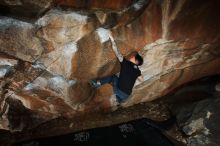 Bouldering in Hueco Tanks on 11/17/2019 with Blue Lizard Climbing and Yoga

Filename: SRM_20191117_1226050.jpg
Aperture: f/8.0
Shutter Speed: 1/250
Body: Canon EOS-1D Mark II
Lens: Canon EF 16-35mm f/2.8 L