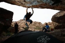 Bouldering in Hueco Tanks on 11/17/2019 with Blue Lizard Climbing and Yoga

Filename: SRM_20191117_1313350.jpg
Aperture: f/8.0
Shutter Speed: 1/250
Body: Canon EOS-1D Mark II
Lens: Canon EF 16-35mm f/2.8 L