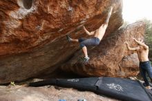 Bouldering in Hueco Tanks on 11/17/2019 with Blue Lizard Climbing and Yoga

Filename: SRM_20191117_1357430.jpg
Aperture: f/8.0
Shutter Speed: 1/250
Body: Canon EOS-1D Mark II
Lens: Canon EF 16-35mm f/2.8 L