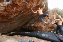 Bouldering in Hueco Tanks on 11/17/2019 with Blue Lizard Climbing and Yoga

Filename: SRM_20191117_1357441.jpg
Aperture: f/8.0
Shutter Speed: 1/250
Body: Canon EOS-1D Mark II
Lens: Canon EF 16-35mm f/2.8 L