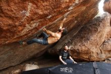 Bouldering in Hueco Tanks on 11/17/2019 with Blue Lizard Climbing and Yoga

Filename: SRM_20191117_1414100.jpg
Aperture: f/8.0
Shutter Speed: 1/250
Body: Canon EOS-1D Mark II
Lens: Canon EF 16-35mm f/2.8 L