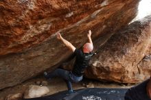 Bouldering in Hueco Tanks on 11/17/2019 with Blue Lizard Climbing and Yoga

Filename: SRM_20191117_1419161.jpg
Aperture: f/8.0
Shutter Speed: 1/250
Body: Canon EOS-1D Mark II
Lens: Canon EF 16-35mm f/2.8 L