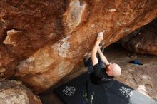 Bouldering in Hueco Tanks on 11/17/2019 with Blue Lizard Climbing and Yoga

Filename: SRM_20191117_1427160.jpg
Aperture: f/8.0
Shutter Speed: 1/250
Body: Canon EOS-1D Mark II
Lens: Canon EF 16-35mm f/2.8 L